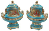 (2) SEVRES STYLE PARCEL-GILT P