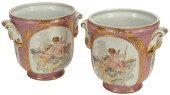 (2) SEVRES-STYLE PARCEL-GILT P