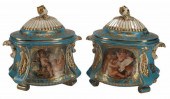(2) SEVRES STYLE PORCELAIN COV