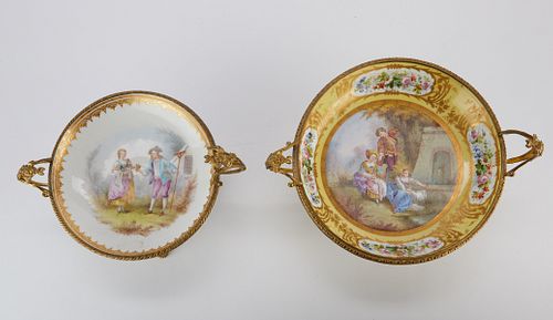 2 SEVRES STYLE PORCELAIN DISHES