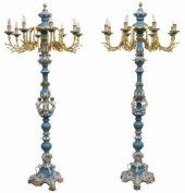 (2) SEVRES STYLE PORCELAIN FLO