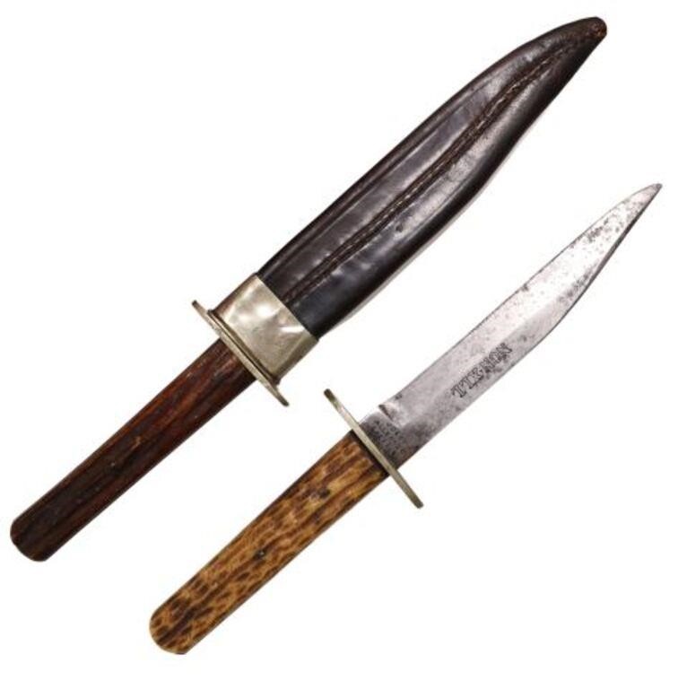 (2) SHEFFIELD FIXED BLADE KNIVES,