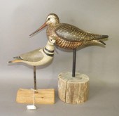 2 SHOREBIRDS CARVINGSca. late