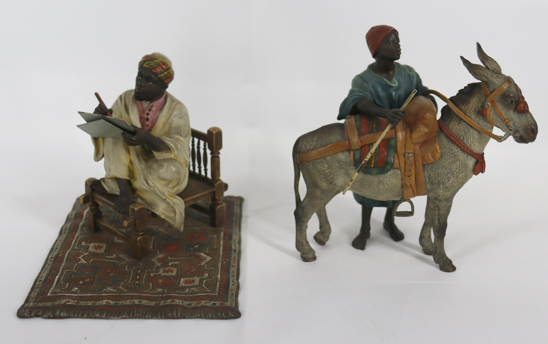 2 SIGNED ANTIQUE BERGMAN AUSTRIAN