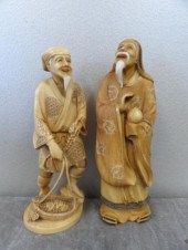 2 Signed Asian Ivories.A man w