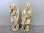 2 Signed Asian Ivories.A man w