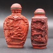(2) SIGNED CHINESE CINNABAR ST