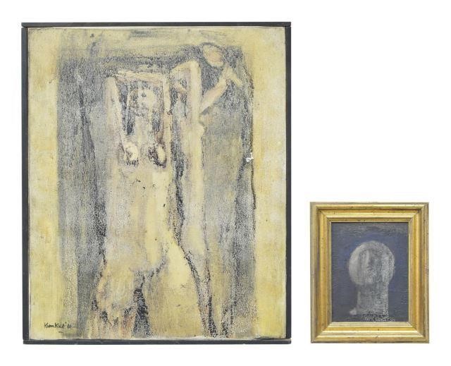 (2) SIGNED FRAMED MODERN OIL