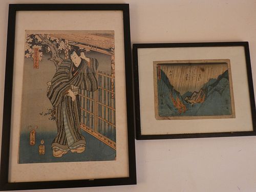 2 SIGNED JAPANESE WOODBLOCK