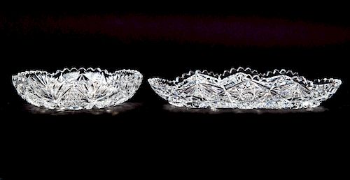2 SIGNED LIBBEY ABP CUT GLASS