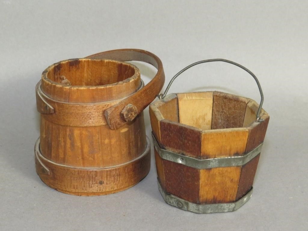 2 SIGNED MINIATURE WOODEN