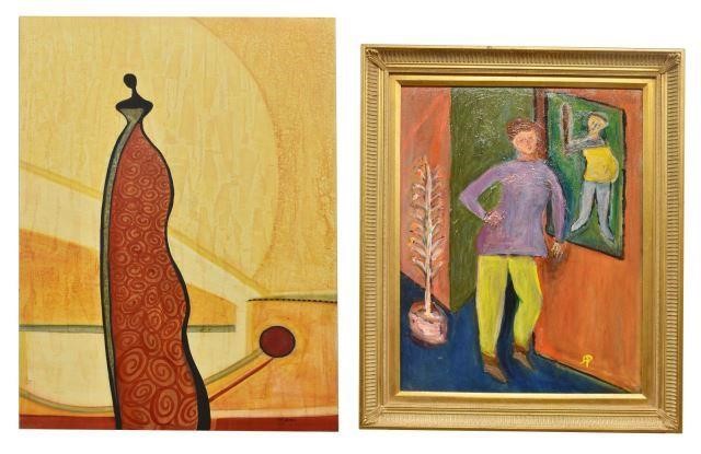 (2) SIGNED MODERN FIGURAL