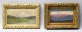 2 SIGNED OIL ON BOARD MOUNTAIN