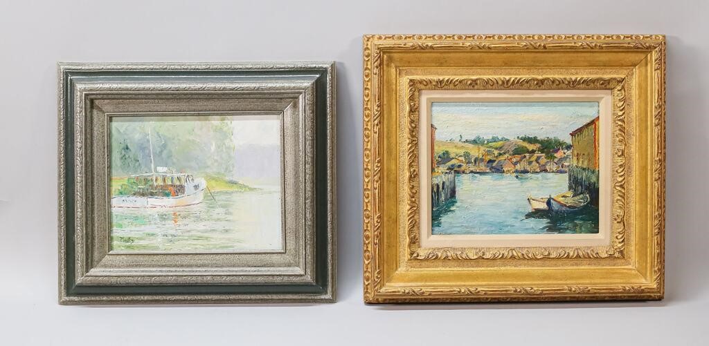 2 SIGNED OILS ON BOARD BOATS2