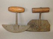 2 SIGNED WROUGHT IRON MINCING
