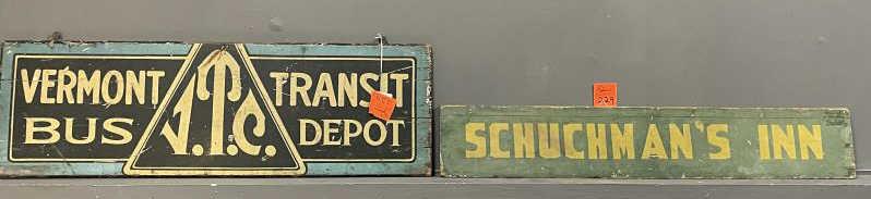 2 SIGNS INN SIGN "SCHUCHMAN'S