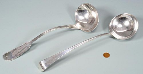 2 SILVER LADLES, AMERICAN &