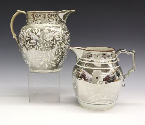 2 SILVER LUSTRE JUGSTwo 19th