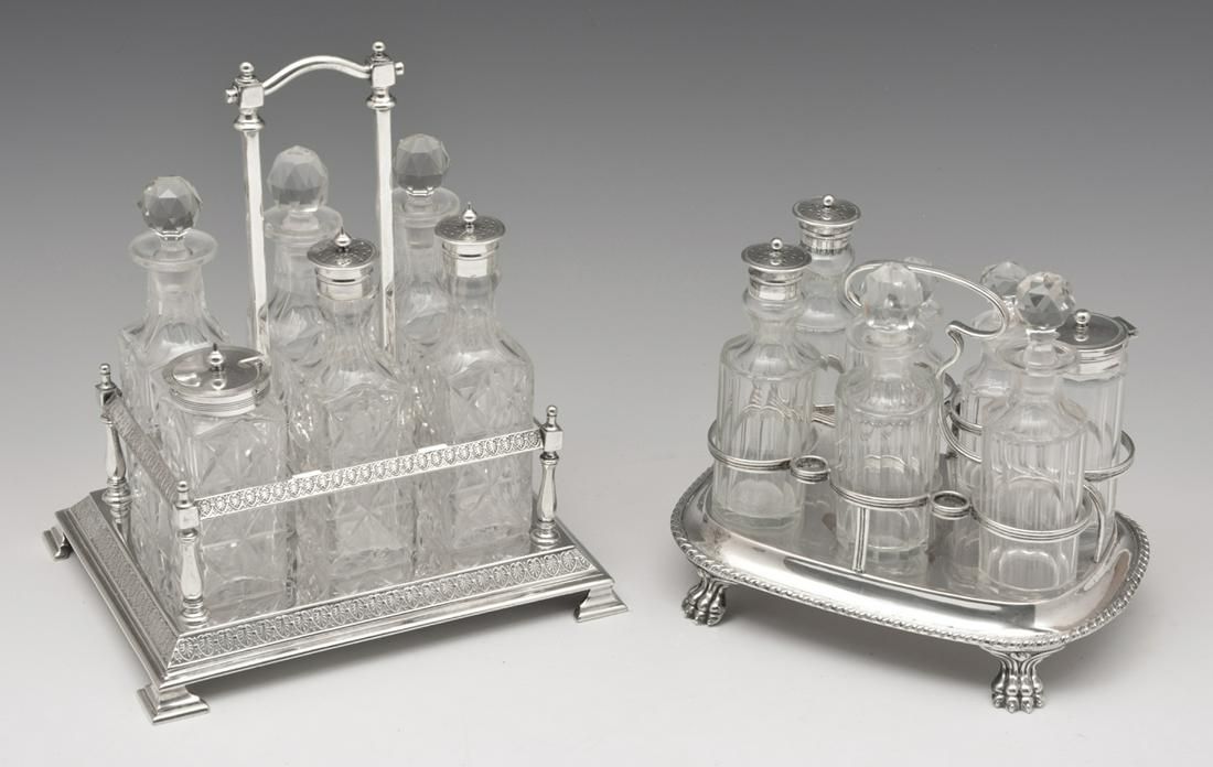 2 SILVER PLATE CRYSTAL