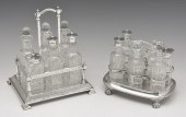 2 SILVER PLATE CRYSTAL VINAIGR