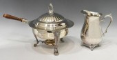 (2) SILVER PLATE PITCHER & CHA