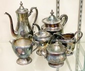 (2) Silver plate tea sets, c/o