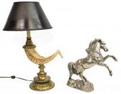 (2) SILVER TONE HORSE & CHAPMA