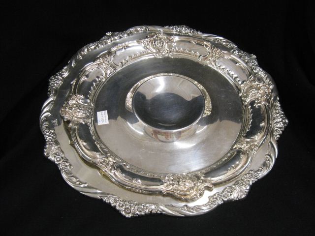 2 Silverplate Round Trays 13'' &