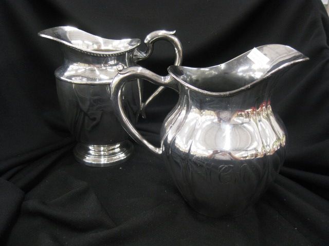 2 Silverplate Water Pitchers 8''.