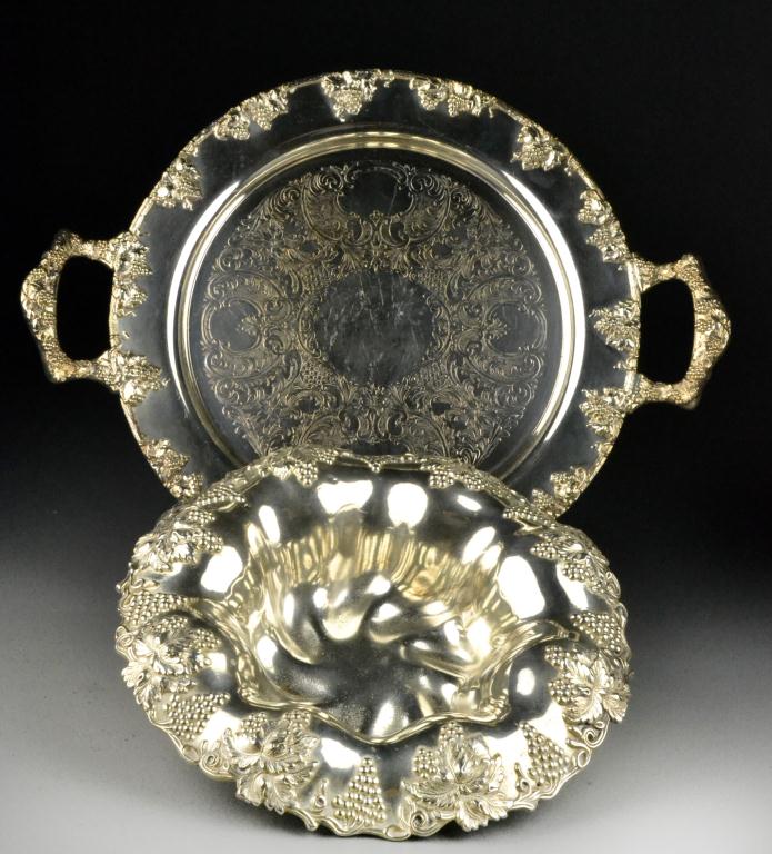 (2) Silverplated Tray and Large