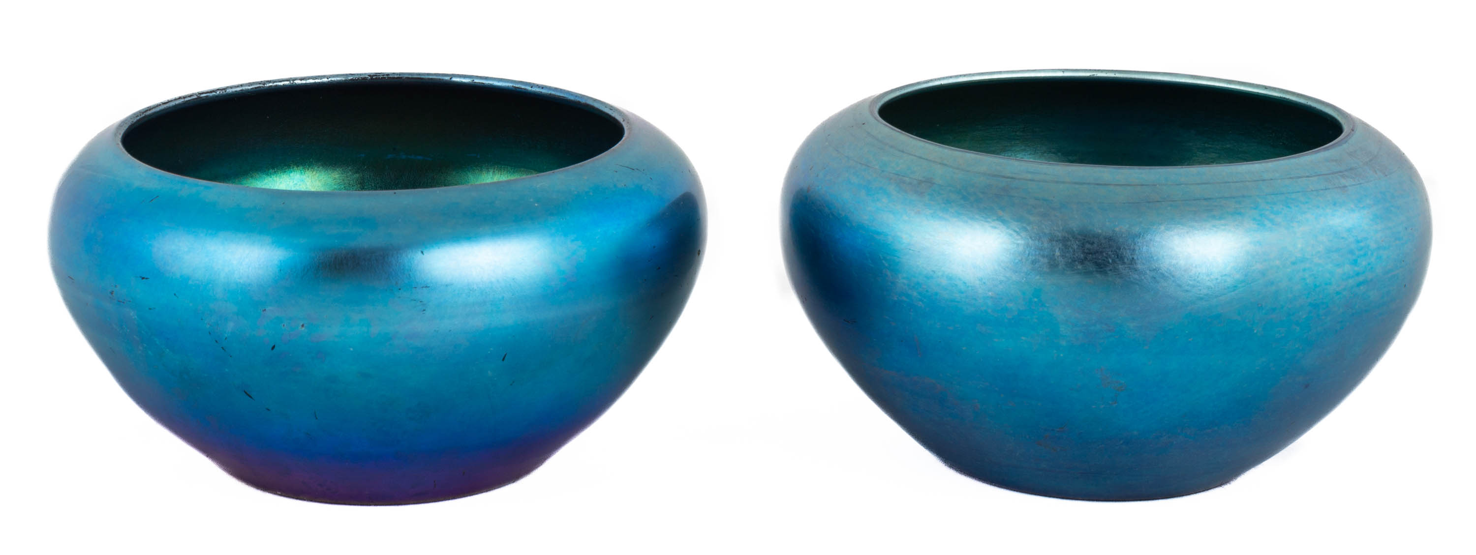 (2) SIMILAR STEUBEN BLUE AURENE