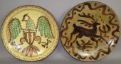 2 SLIPWARE DECORATED REDWARE C