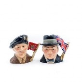 2 SM DOULTON CHARACTER JUGS, H