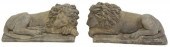 (2) SMALL CAST STONE GARDEN ST