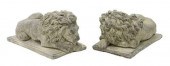 (2) SMALL CAST STONE GARDEN ST