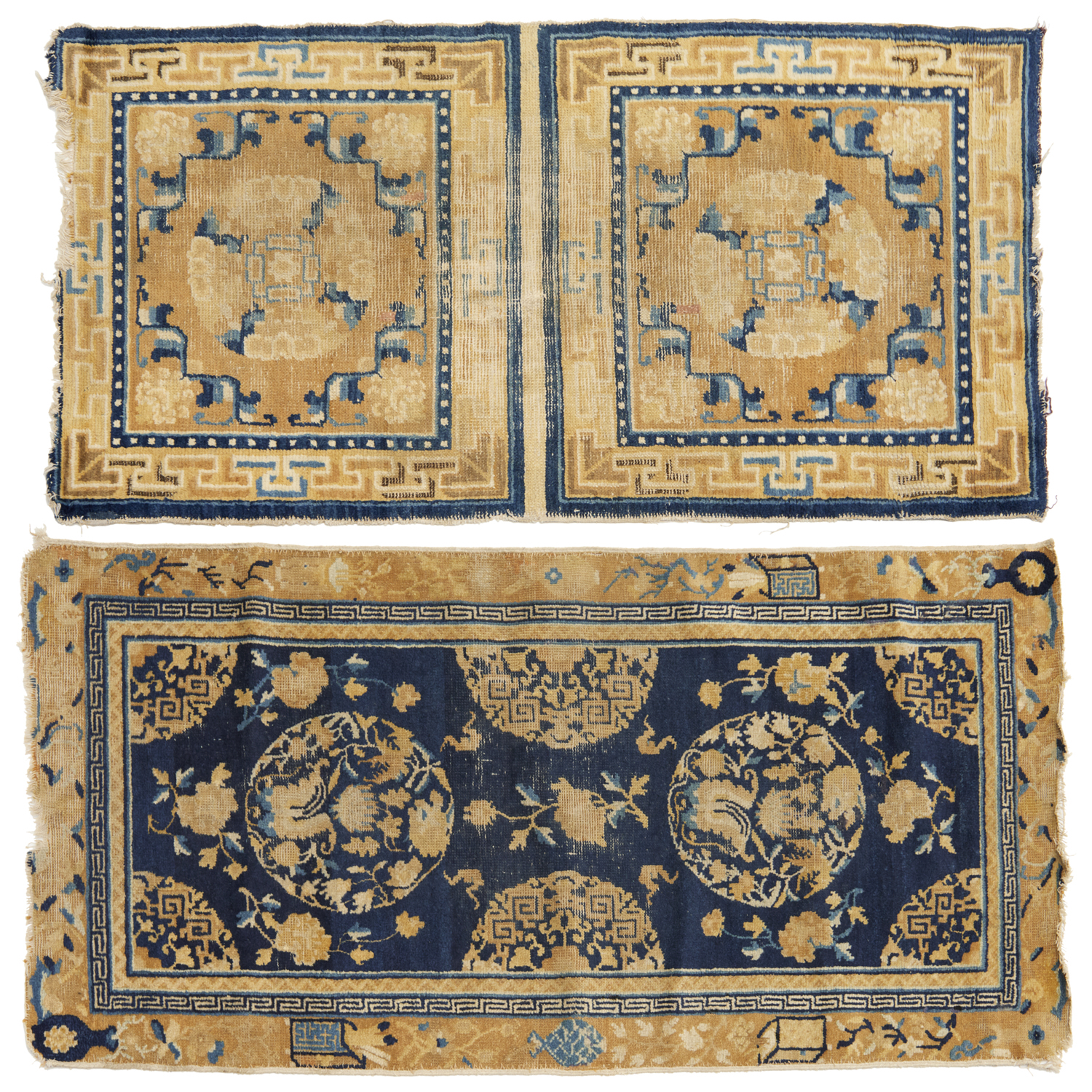 (2) SMALL CHINESE NINGXIA RUGS Qing