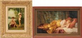 2 SMALL OIL PAINTINGS, NUDE BA