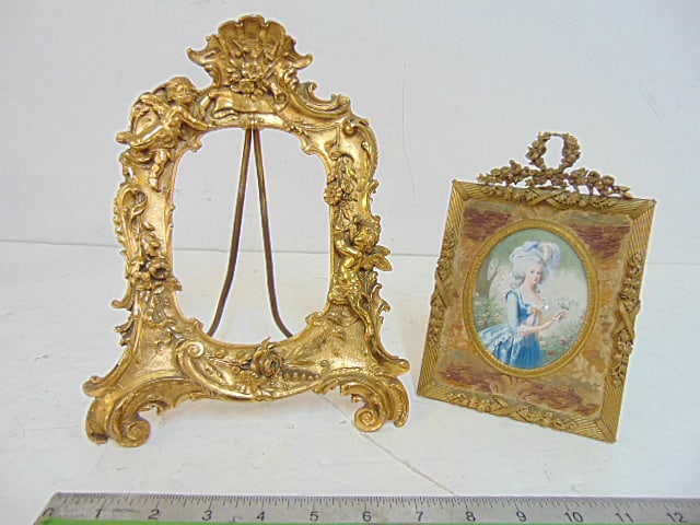 2 SMALL ORNATE BRONZE PICTURE