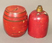 2 SMALL POTTERY BANKSca. 1900-