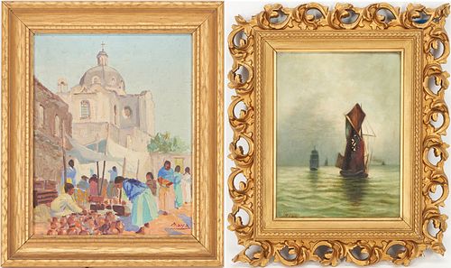2 SMALL SIGNED OIL PAINTINGS,