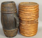 2 SMALL WILLOW BANDED OAK KEGS
