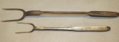 2 SMALL WROUGHT IRON FLESH FOR