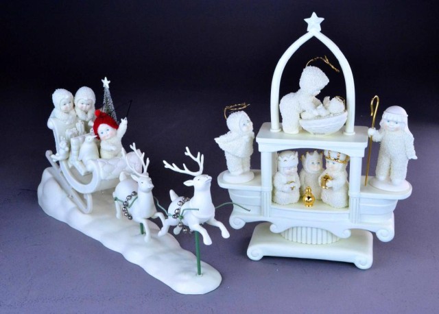 (2) SNOWBABIES - BISQUE PORCELAIN