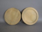 2 SOFTWOOD TURNED PLATESca. 19