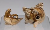 (2) SONG DYNASTY QINBAI FIGURE