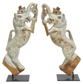 (2) SOUTHEAST ASIAN CARVED ARC