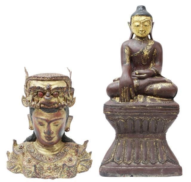 2) SOUTHEAST ASIAN PARCEL GILT &