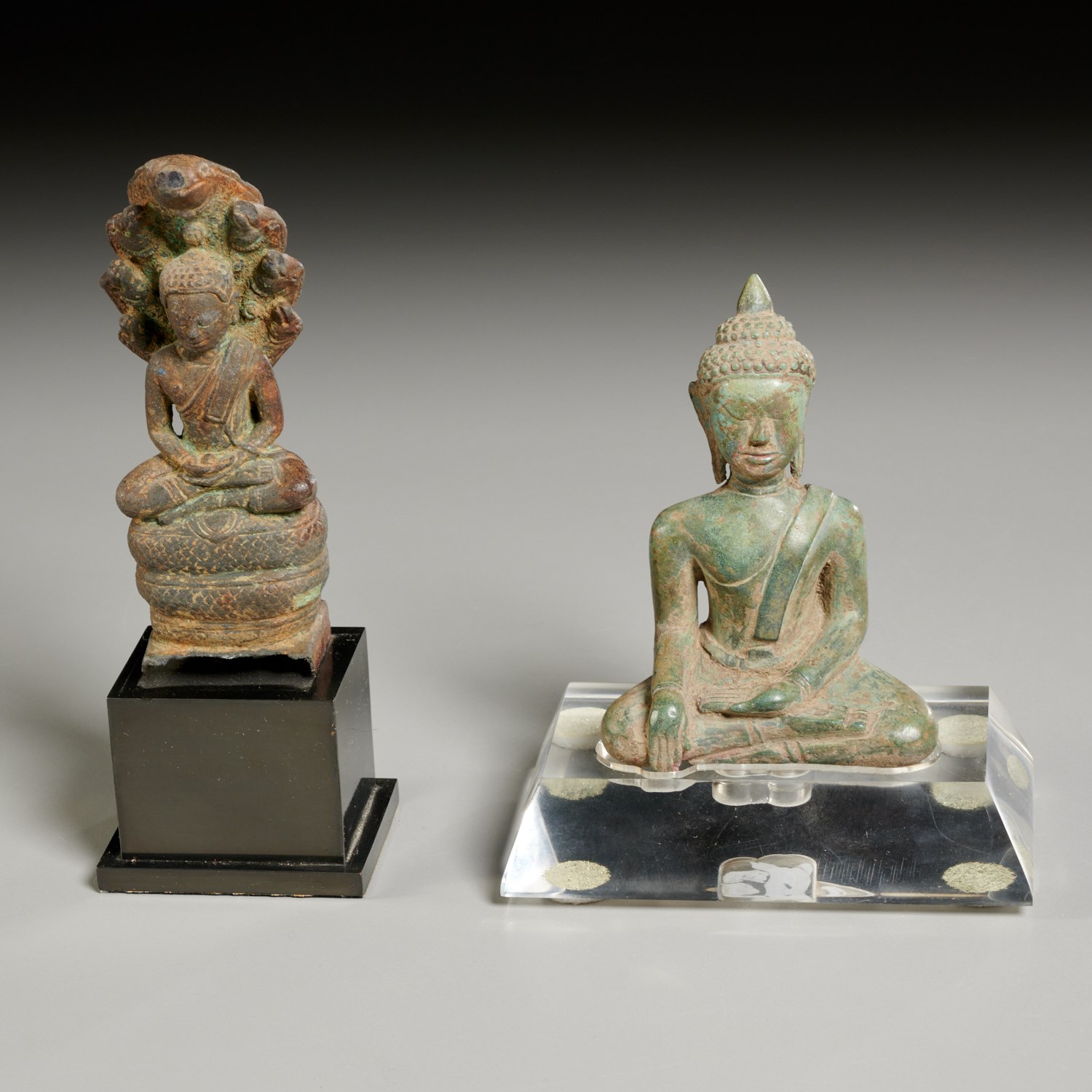 (2) SOUTHEAST ASIAN SEATED BRONZE