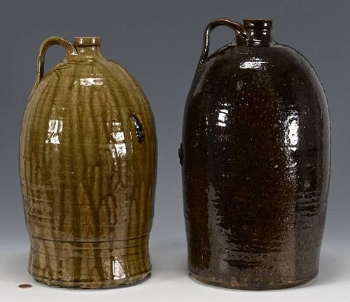 2 SOUTHERN ALKALINE GLAZE STONEWARE