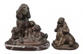 (2) Spaniel dog sculptures, c/